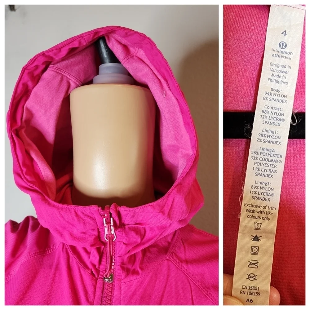 Lululemon Reversible In Flux Jacket. Jewelled Magenta Pink. Size 4.‎